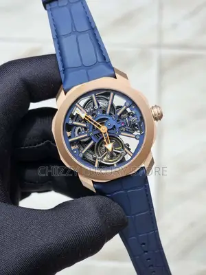 Bvlgari Quality Luxury Men Genuine Leather Wristwatch