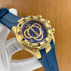 Invicta Quality Luxury Men Rubber Strap Chronograph Wristwatch