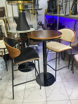 A Set of Bar Table With Two Bar Stools, Imported