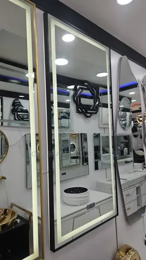 70x150 Black Frame Mirror With Light and Bluetooth