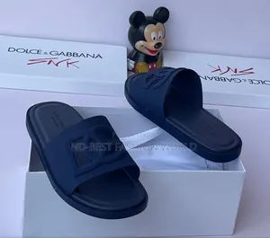 Blue Leather Slippers