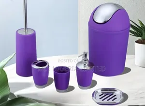6pcs Toilet Accessory Set Toothbrush Holder, Dispenser Can Trash Can