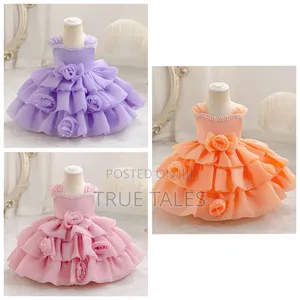 Little Girl's Flouncy Full Flower Ballgown Dress Age 6 Mths To 5 Years