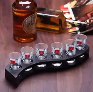 Tequila Shot Glass With Wooden Holder