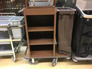 Housekeeping/ Hotel Laundry Cart (Single Bag) Brown Laundry Trolley