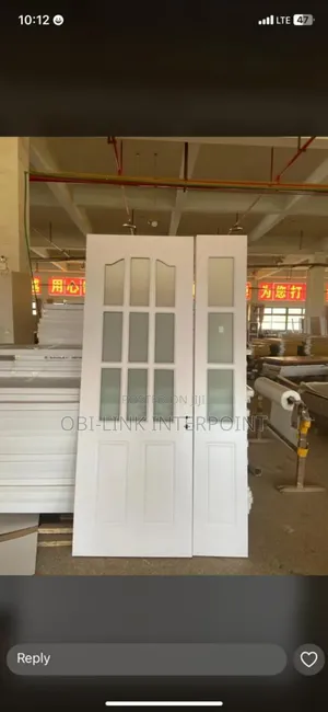 4ft by 8ft HDF White Wooden Door