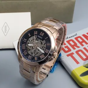 High-Quality Fossil Gold Stainless Steel Mechanical Watch in Store