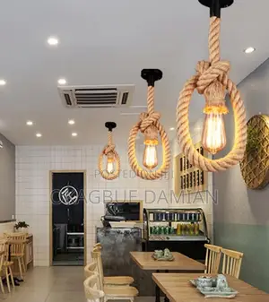 Rope Nautical Hanging Lamps Retro 18mm Hemp Rope Pendant