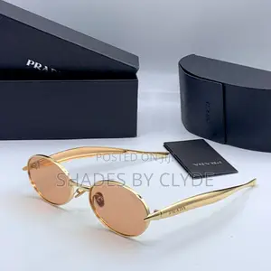  Prada Gold Sunglasses - Brand New Ready to Shine! 