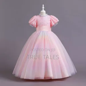 Girls Cinderella Rainbow Pattern Ballgown