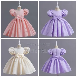 Girl's Cinderella Ballgown Dress With Bow& Beads Age 6 Mths To 4 Years