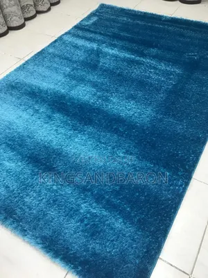 5x7fts Blue Shaggy Center Rug