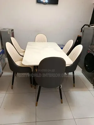 Marble Dining Table by 6 Chairs.