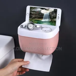 Wall Mounted Tissue Holder Toilet Paper Tissue Box Organizer