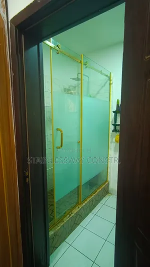 Shower Glass Gold Bars Cubicle