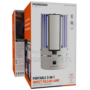 Porodo Lifestyle 2-in-1 Portable Insect Killer Lamp With 360° Coverage