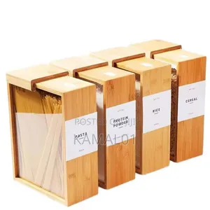 Bamboo Storage Container With Sticker