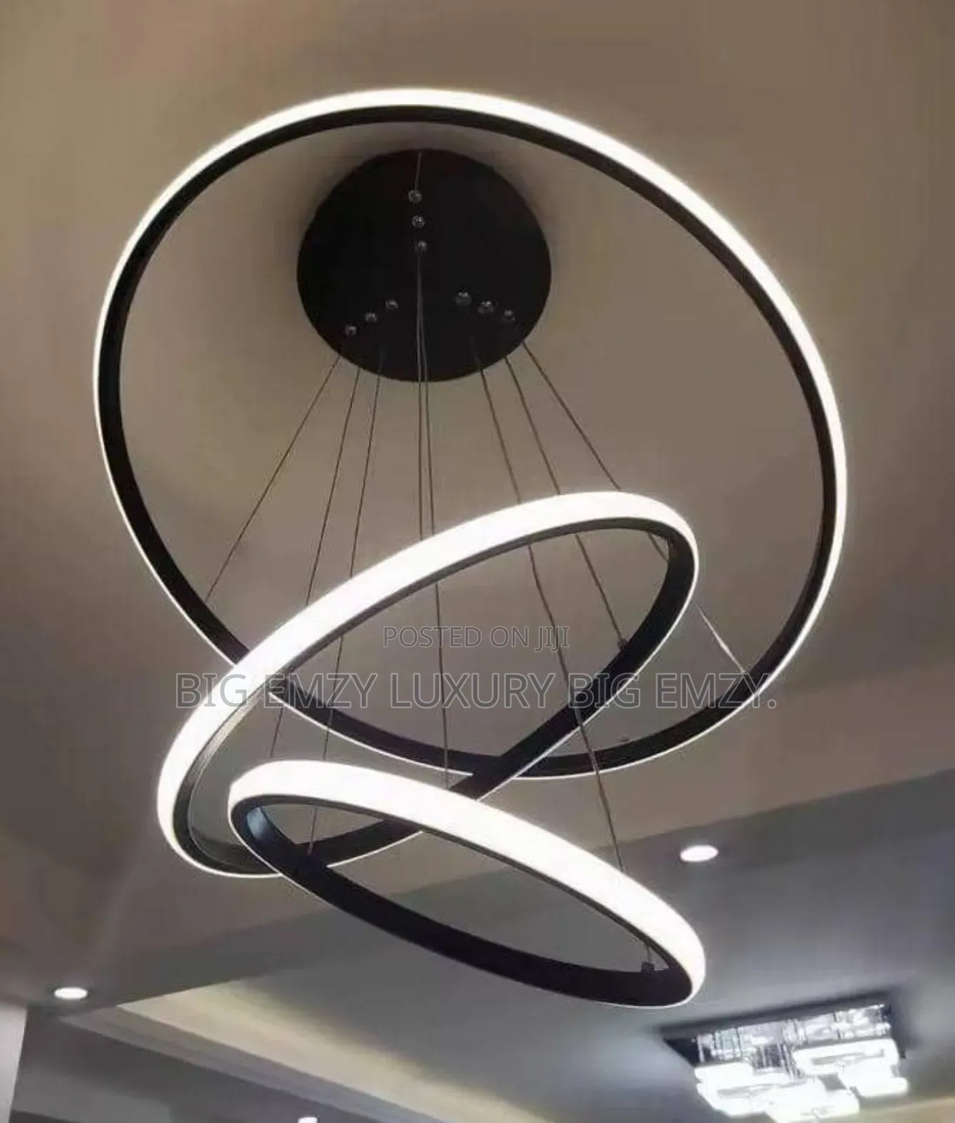 3-Ring Light Chandelier or Led Pendant Light .