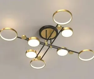 Citra 8 Light Black Gold Body Led Chandelier.