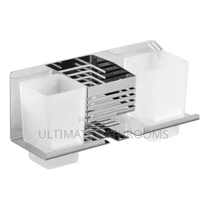 Wall Mounted Chrome Double Toothbrush Holder