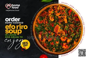 Order Efo Riro Soup From Naija Home Food at 25% Off Your First Orders
