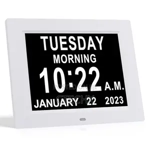 Dementia Clock 8 Inch Calendar Day Date Clock Memory Loss Extra Large