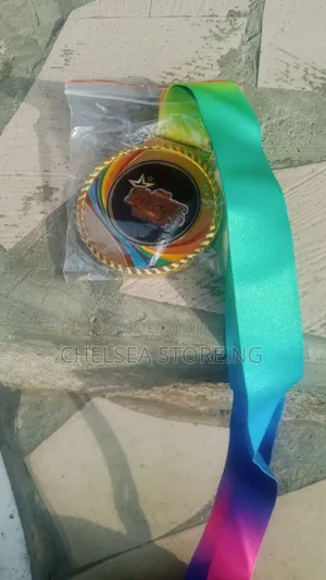 Gold Medal With Color Rope