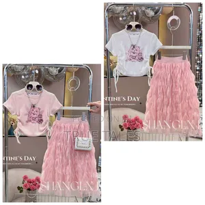 Girls Beautiful Tulle Skirt And Top Clothing Set
