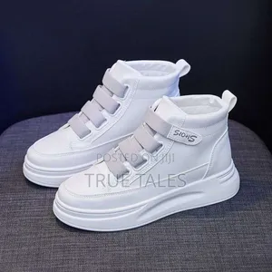 Unisex Big Boys And Girls White High Top Sneakers Sizes 34 To 40