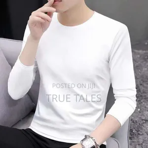 Big Boys Pure White Long Sleeves T-shirt