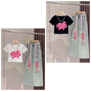 Denim Jeans Wide Legs With Matching Tops Available Ages 4 To 14 Years