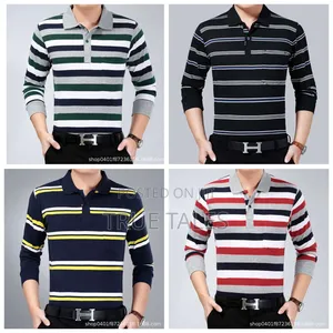 Striped Long Sleeves Polo T-shirt