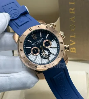 Original Bvlgari Blue Rubber Strap Quartz Watch