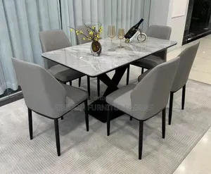 Portable Marble Dining Table 6 Seaters