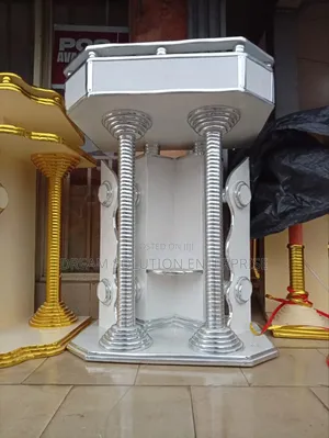 Beautiful White Church Pulpit With Flower Vase