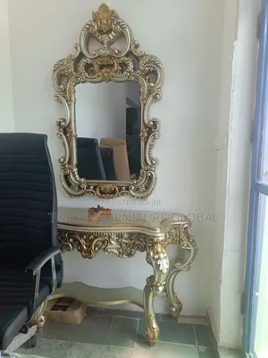 Royal Console Mirror(Gray Gold)