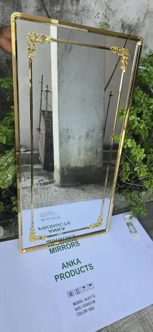 Anka 120x60cm Gold Frame Bathroom Mirror Without Led