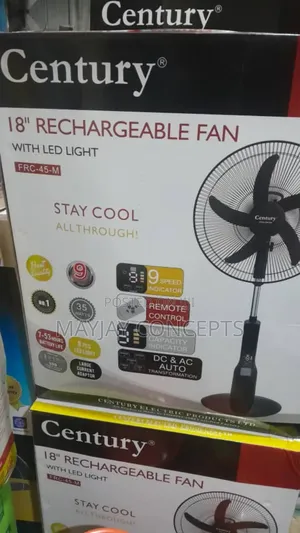 18" Century Ac/Dc Digital Rechargeable Fan-Support Solar Charge●Frc45m