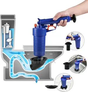 High Pressure Toilet Plunger Kitchen Sink Sewer Dredge Tool