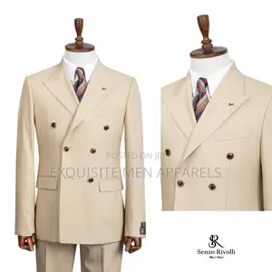 Quality Bold Stripe Plain Button Double Breasted Turkish Men’S Suit