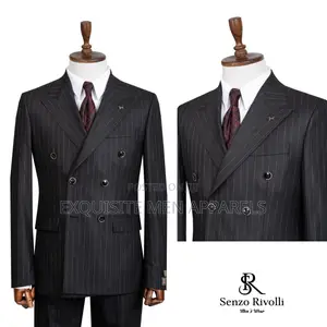Quality Bold Stripe Plain Button Double Breasted Turkish Men’S Suit