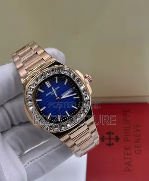 Original Patek Philippe Iced Gold Stainless Steel Calendar Watch