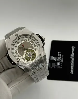 Original Hublot Silver Stainless Steel Calendar Quartz Watch