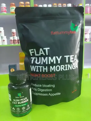 Flat Tummy Tea With Moringa+ Slim Plus Fat Burner: For Weight Loss