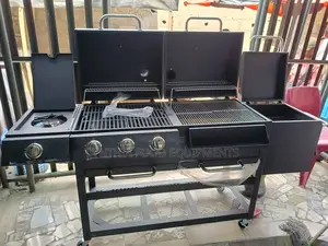 Charcoal and Gas Barbecue With Cook Box and Stove With Under Shelf