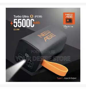 New Age 55000 Mah Pd 22.5w Digital Fast Charge Power Bank- Fc55p