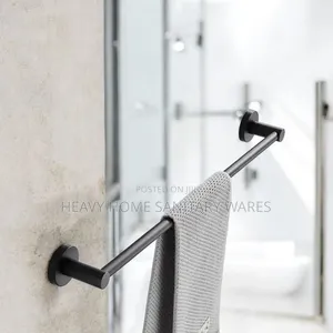 Original Round Matt Black Towel Rails 60 Cm