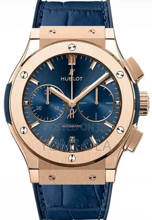 Hublot Chronograph Gold Rim Wristwatch