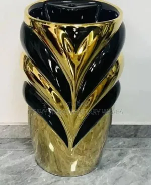 Gold and Black Standing Basin