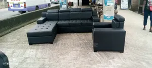 Comfy Leather Lshaped Sofa With Single For Homes